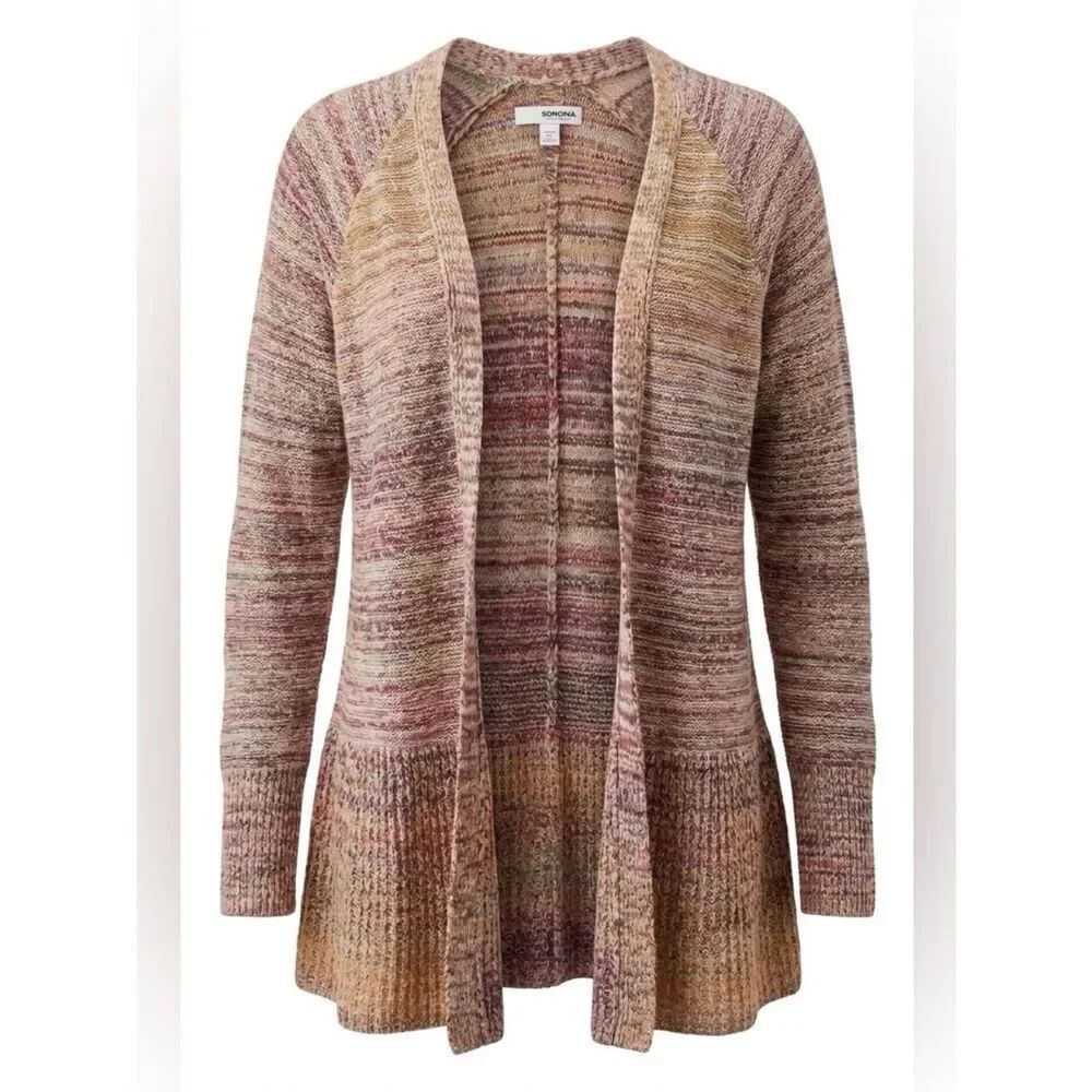 Women's Multicolor Striped Cardigan Sweater Size M